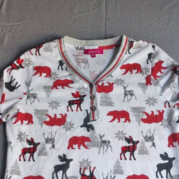 Carisma sleepwear set women's size S white with animal print graphic design - Picture 3 of 16